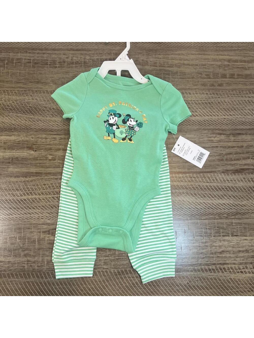 Jumping Beans Disney Mickey Baby Boy St. Patrick's Day Matching Outfit - 9M